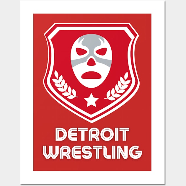 Detroit Wrestling "Rubber Puck Red" Wall Art by DDT Shirts